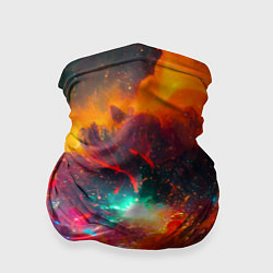 Бандана-труба Небула в космосе в оранжевых тонах - нейронная сет, цвет: 3D-принт