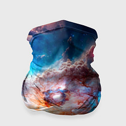 Бандана-труба Небула в космосе в голубо-розовых тонах - нейронна, цвет: 3D-принт