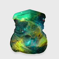 Бандана-труба Небула в космосе в зеленых тонах - нейронная сеть, цвет: 3D-принт