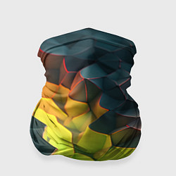 Бандана-труба Объемные плиты с зеленым свечением, цвет: 3D-принт