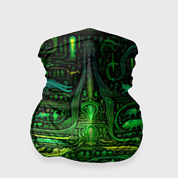 Бандана-труба Психоделика в зеленом - нейронная сеть, цвет: 3D-принт