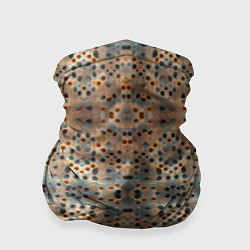 Бандана-труба Ржавые абстрактные цветы в горошек, цвет: 3D-принт