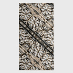 Бандана-труба Бежевые деревянные цветы, цвет: 3D-принт — фото 2