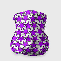 Бандана-труба Ретро звёзды фиолетовые, цвет: 3D-принт