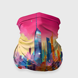 Бандана-труба Футуристический городской пейзаж, цвет: 3D-принт