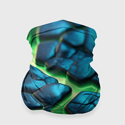 Бандана-труба Разломленные зеленые плиты, цвет: 3D-принт