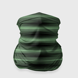 Бандана-труба Зеленый полосатый градиент, цвет: 3D-принт