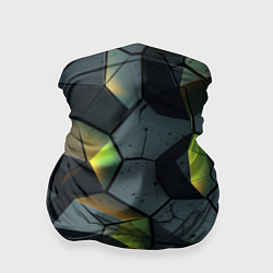 Бандана-труба Черная текстура с зелеными камнями, цвет: 3D-принт