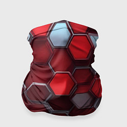 Бандана Cyber hexagon red