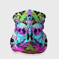 Бандана-труба Зеркальный паттерн из черепов - поп-арт, цвет: 3D-принт