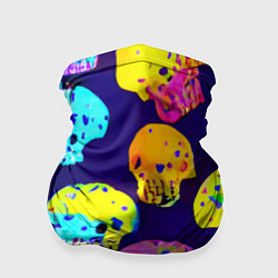 Бандана-труба Паттерн из черепов - поп-арт - иллюзия, цвет: 3D-принт