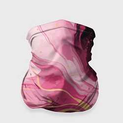 Бандана-труба Абстрактный черно-розовый мраморный узор, цвет: 3D-принт