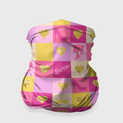Бандана-труба Барби: желтые и розовые квадраты паттерн, цвет: 3D-принт