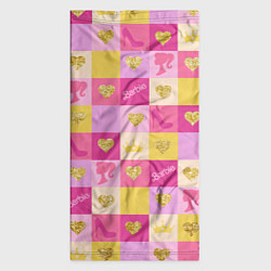 Бандана-труба Барби: желтые и розовые квадраты паттерн, цвет: 3D-принт — фото 2