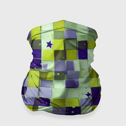 Бандана-труба Ретро квадраты болотные, цвет: 3D-принт