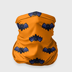 Бандана-труба Летучие мыши - паттерн оранжевый, цвет: 3D-принт