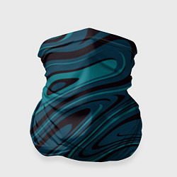 Бандана-труба Абстракция сине-зелёная искажённая, цвет: 3D-принт