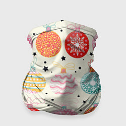 Бандана-труба Разноцветные новогодние шары, цвет: 3D-принт