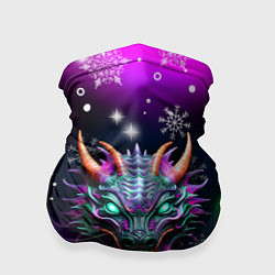 Бандана-труба Неновый дракон, цвет: 3D-принт