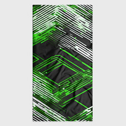 Бандана-труба Киберпанк линии белые и зелёные, цвет: 3D-принт — фото 2