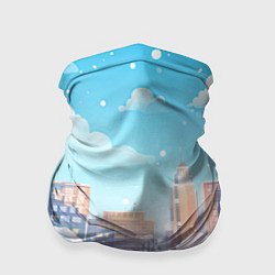 Бандана-труба Снежный городок, цвет: 3D-принт