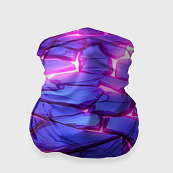 Бандана-труба Неоновые фиолетовые камни со свечением, цвет: 3D-принт