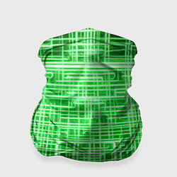 Бандана-труба Зелёные неоновые полосы киберпанк, цвет: 3D-принт