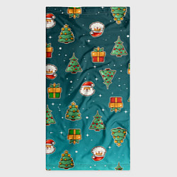 Бандана-труба Подарки новогодние елки и Санта - паттерн градиент, цвет: 3D-принт — фото 2