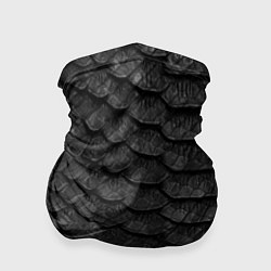 Бандана-труба Черная кожа рептилии, цвет: 3D-принт