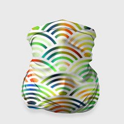 Бандана-труба Белая рыба - чешуя-волна, цвет: 3D-принт