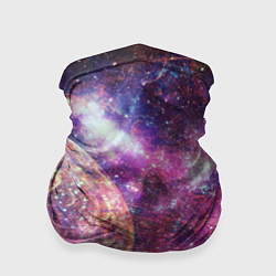 Бандана-труба Пурпурные космические туманности со звездами, цвет: 3D-принт