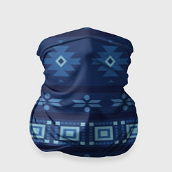 Бандана-труба Blue tribal geometric, цвет: 3D-принт