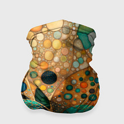 Бандана-труба Вдохновение Климтом - изумрудная абстракция с круг, цвет: 3D-принт