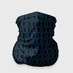 Бандана-труба Узоры чёрно-синий паттерн, цвет: 3D-принт