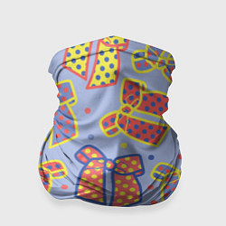 Бандана-труба Узор с яркими разноцветными бантами в горошек, цвет: 3D-принт