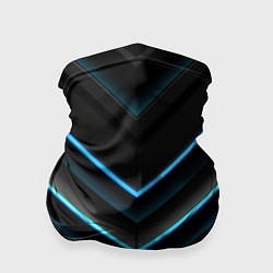 Бандана-труба Голубые геометрические неоновые полосы, цвет: 3D-принт