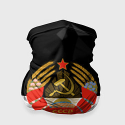 Бандана-труба СССР черно белая геометрия, цвет: 3D-принт