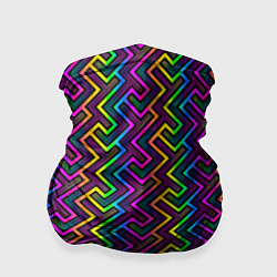 Бандана-труба Радужный неоновый лабиринт, цвет: 3D-принт