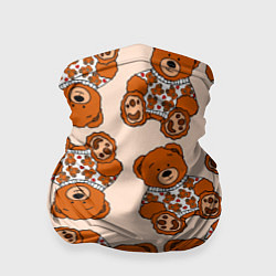 Бандана-труба Принт мишки на мишке в свитере, цвет: 3D-принт