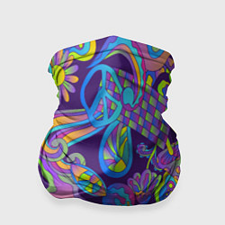 Бандана-труба Психоделические цветы, цвет: 3D-принт