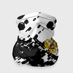 Бандана-труба Герб РФ краски чёрнобелый, цвет: 3D-принт