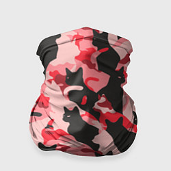 Бандана-труба Розовый камуфляж из котов, цвет: 3D-принт