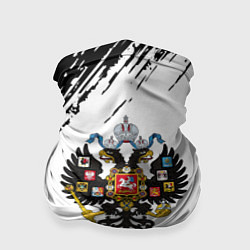 Бандана-труба Герб России краски черно белые, цвет: 3D-принт