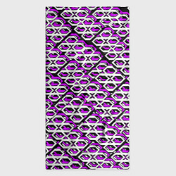 Бандана-труба Фиолетово-белый узор на чёрном фоне, цвет: 3D-принт — фото 2
