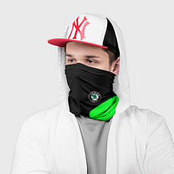 Бандана-труба Skoda pattern sport green, цвет: 3D-принт — фото 2