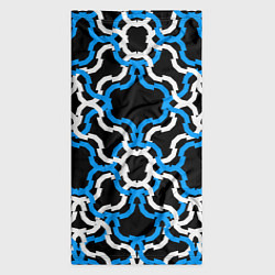 Бандана-труба Сине-белые полосы на чёрном фоне, цвет: 3D-принт — фото 2