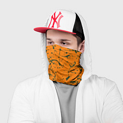 Бандана-труба Оранжевый с брызгами зеленой краски, цвет: 3D-принт — фото 2