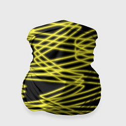 Бандана-труба Желтые светящиеся линии, цвет: 3D-принт