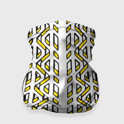 Бандана-труба Жёлто-белый паттерн конструкция, цвет: 3D-принт