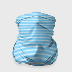 Бандана-труба Светлый голубой в белую полоску, цвет: 3D-принт